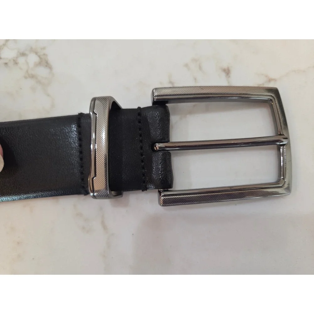 J. Campbell Belt Mens 34 Black Genuine Italian Leather Dress Made in Italy